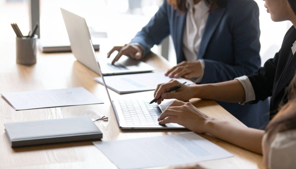 打ち合わせをする人々　ビジネスシーン